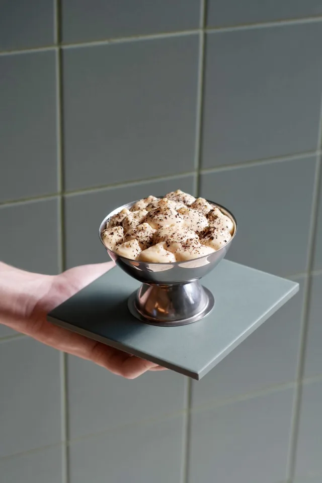 Earl Grey tiramisu in a coppa